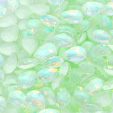 Light Green AM Drop Shape Glass Pointed Back Fancy Rhinestones WholesaleRhinestone
